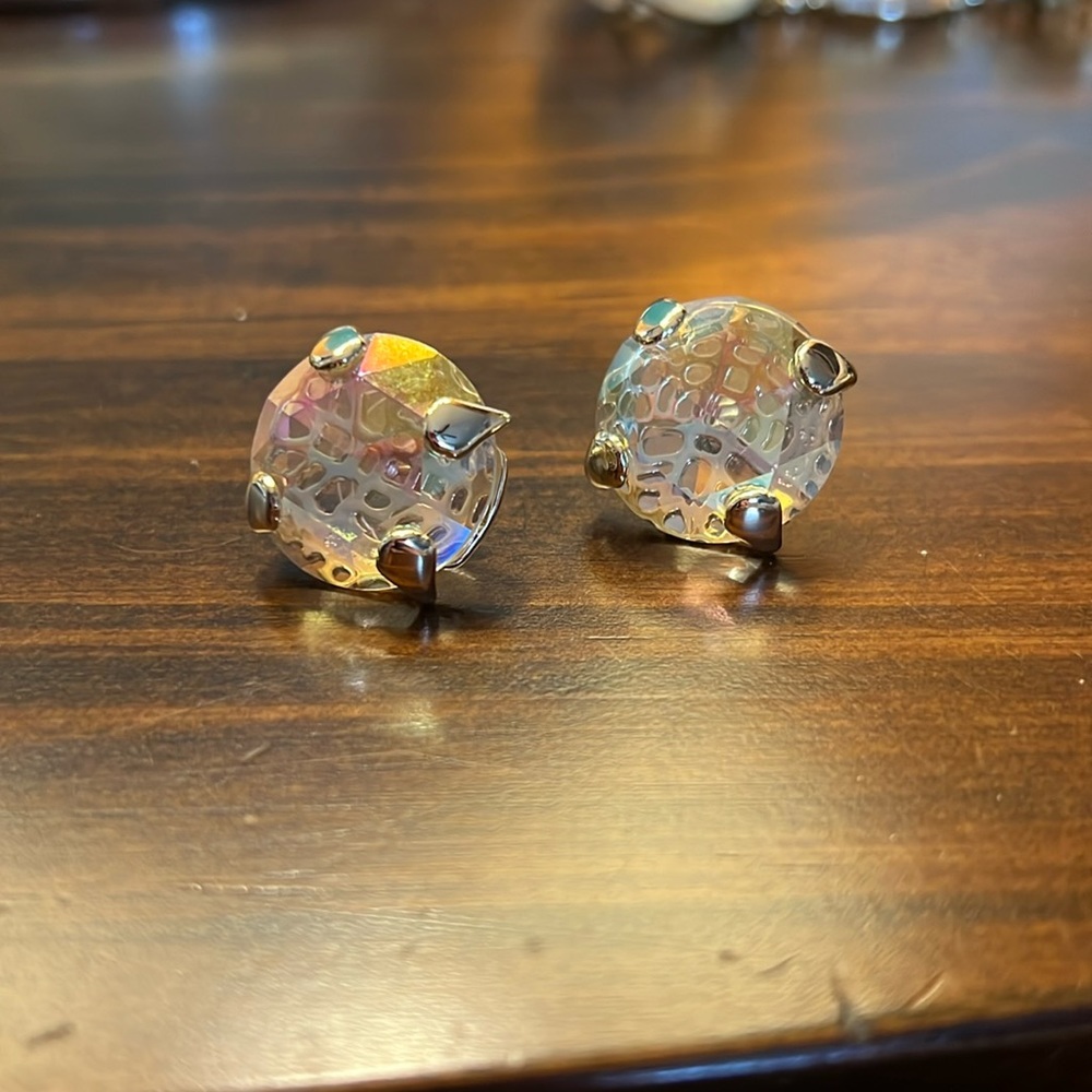 Kendra Scott clear/iridescent earrings, Cassie bracelet will be in separate post